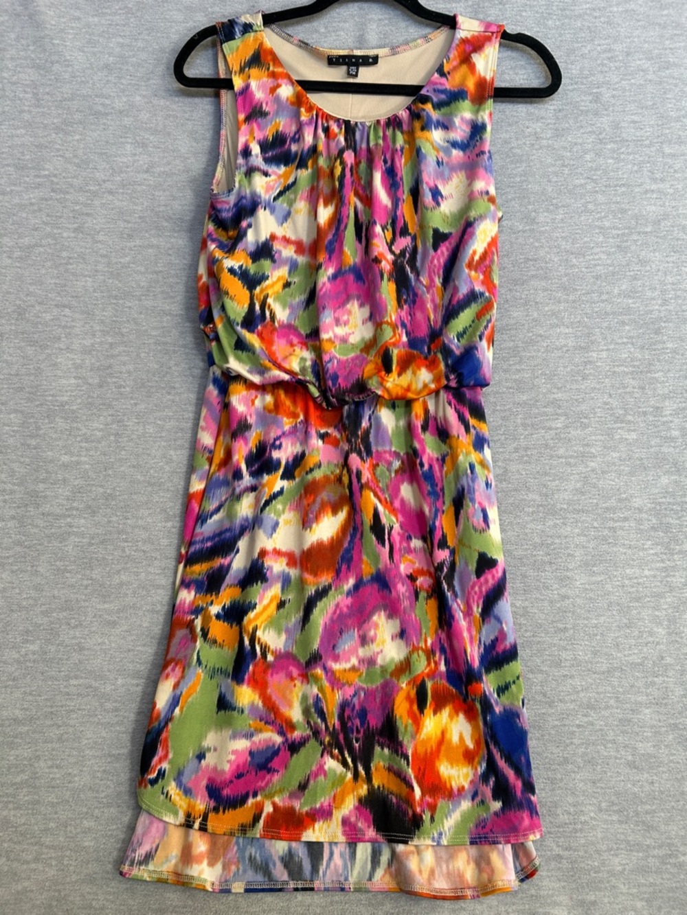 TIANA B. 70s Inspired Brightly Colored Abstract Going Out Party Dancing Stretch